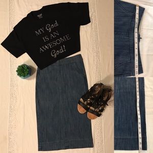 Denim Pencil Skirt